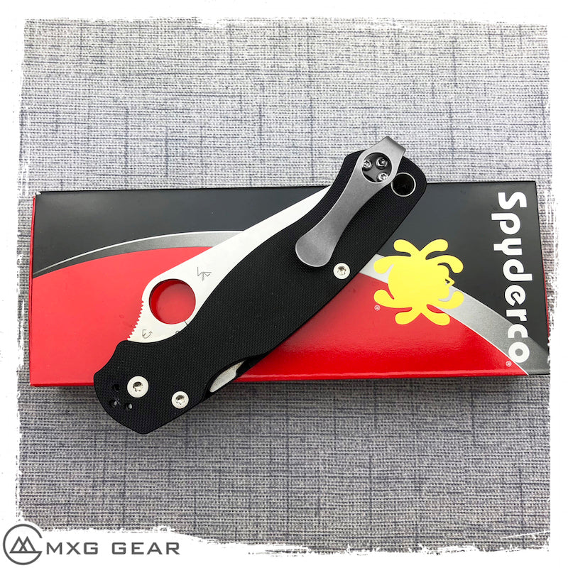 New Spyderco Paramilitary 2 Knife G-10 C81GP2 with Custom Deep Carry Clip
