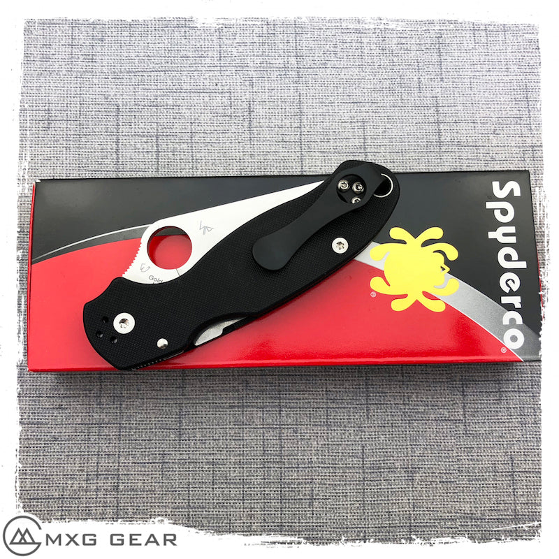 New Spyderco Para 3 Knife C223GP with Custom Deep Carry Clip