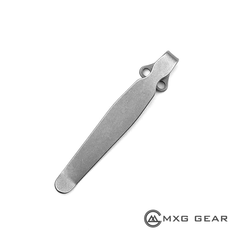 Custom Made Titanium Deep Carry Pocket Clip For Spyderco Delica 4