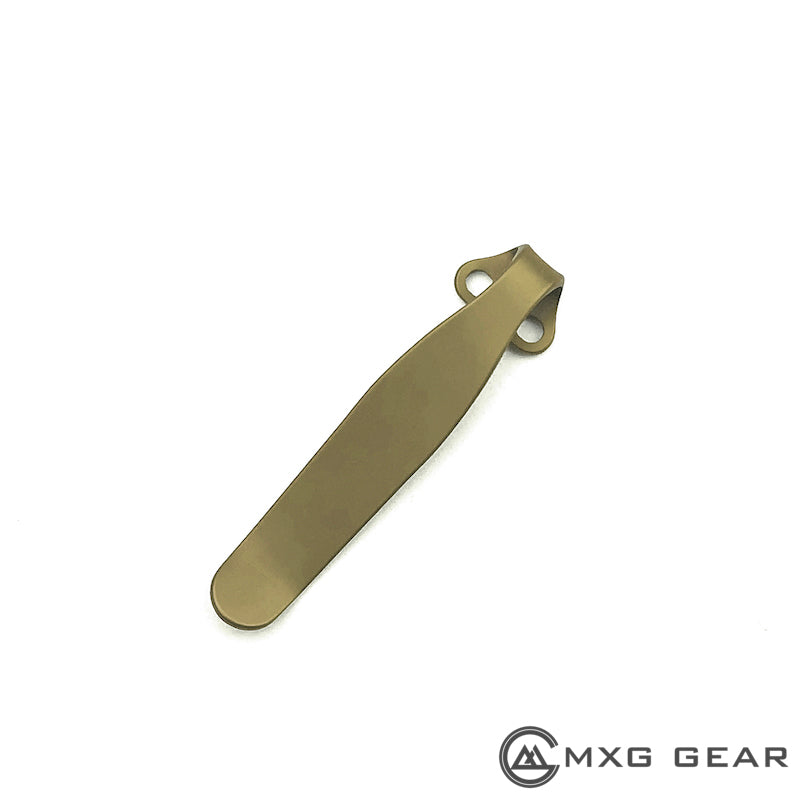 Custom Made Titanium Deep Carry Pocket Clip For Spyderco Manix 2 G10